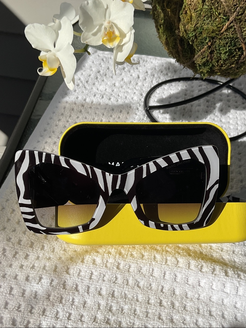 Marc Jacobs Black & White Zebra Square Sunglasses